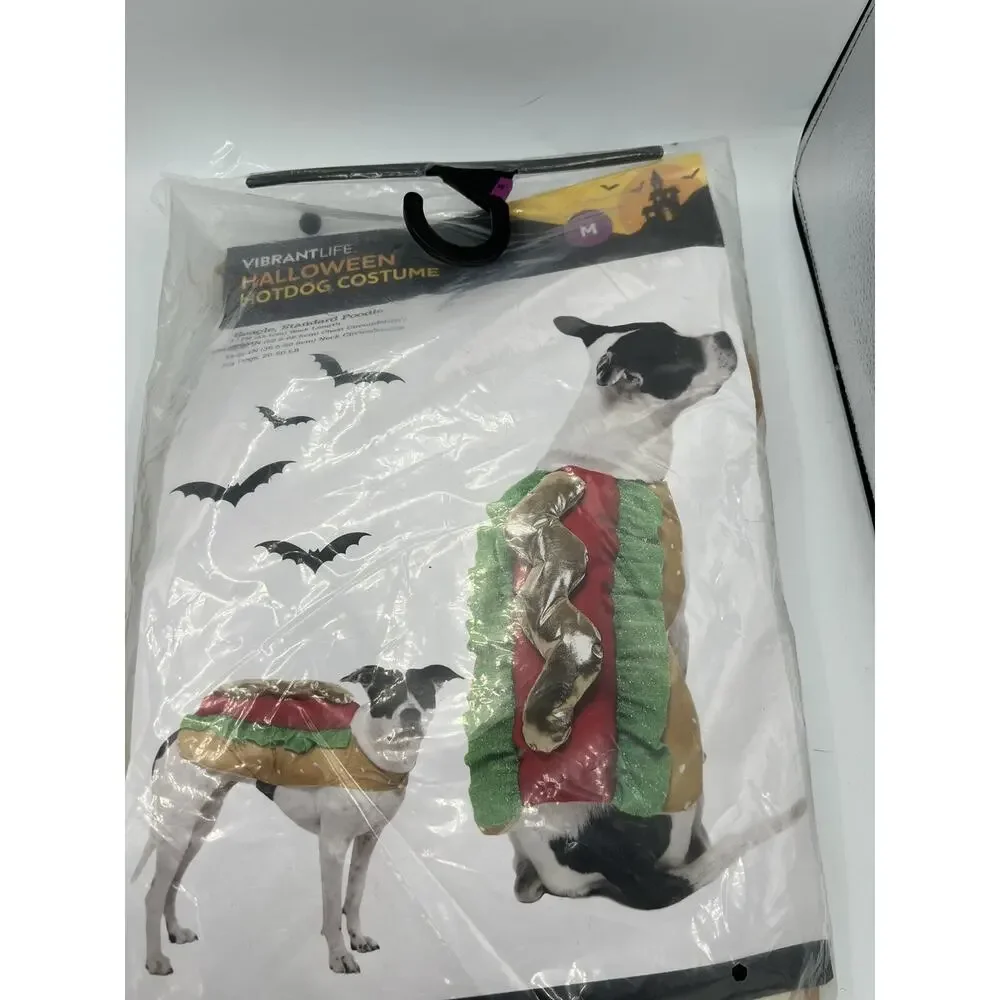 NEW Hot Dog Costume Pet Size Medium Dog (20-50 lbs) Halloween Vibrant Life